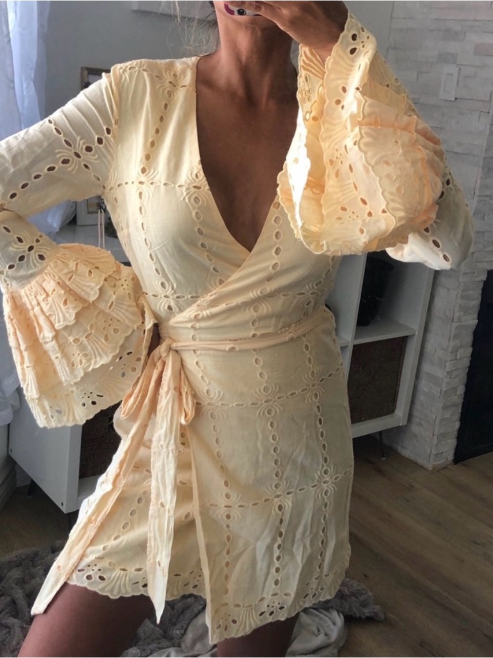 Tularosa yellow tie dress